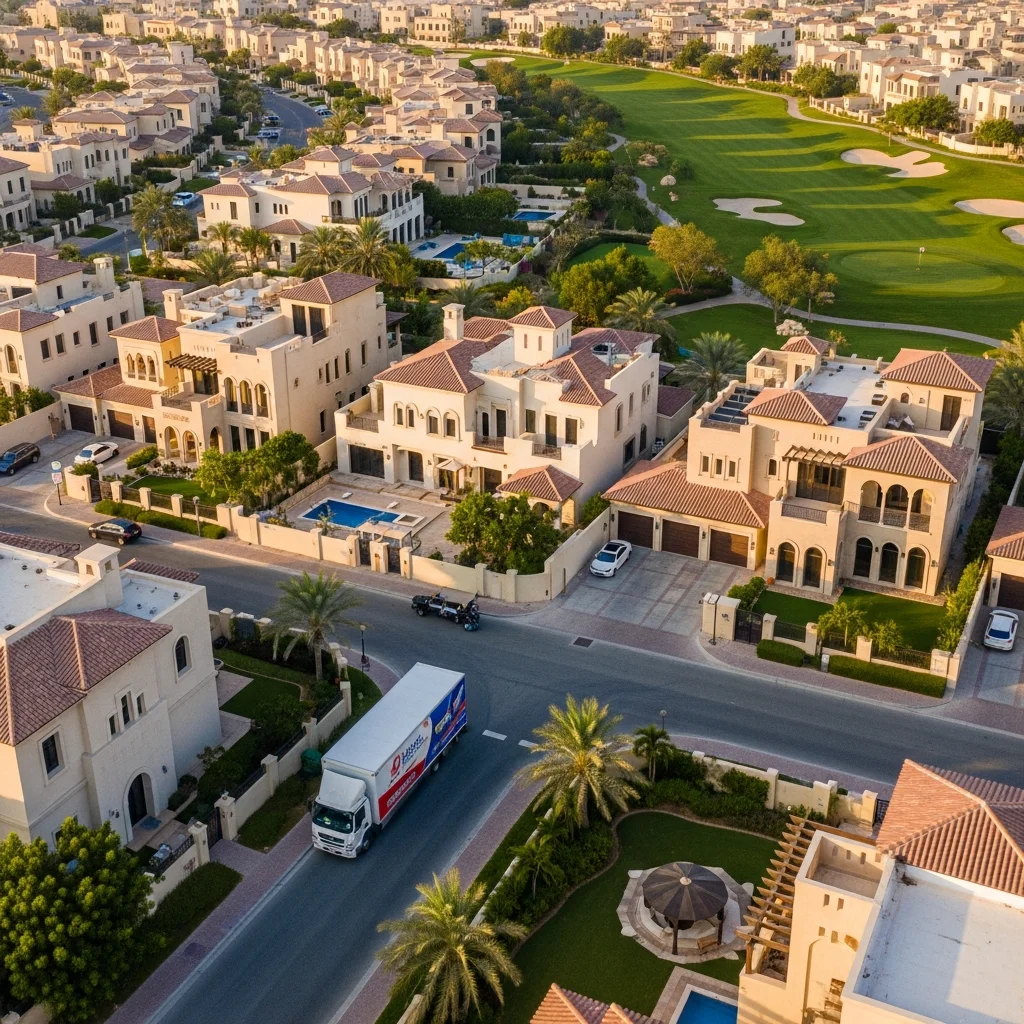 Arabian Ranches villa community with gardens and family homes