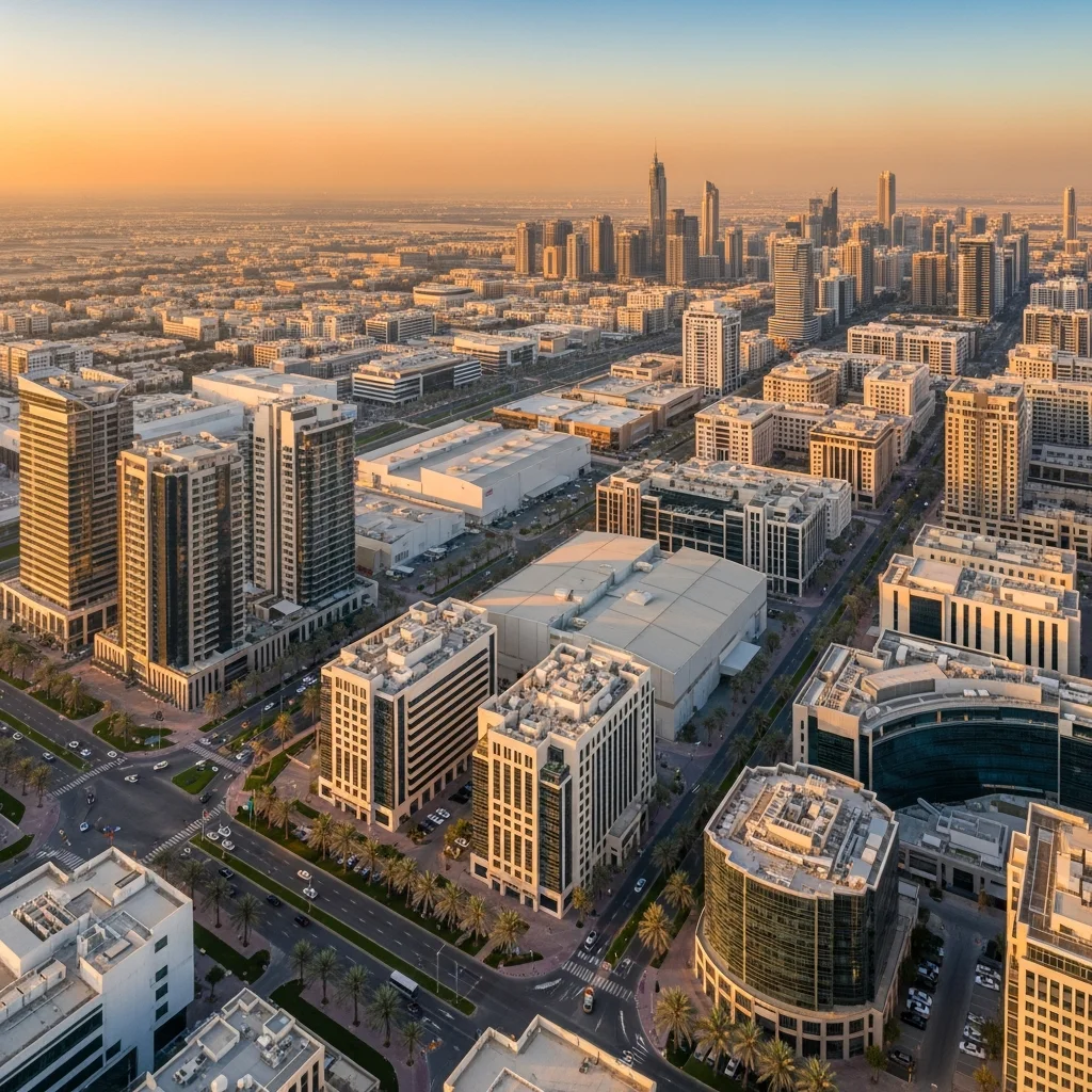 Dubai Production City media production facilities and residential towers