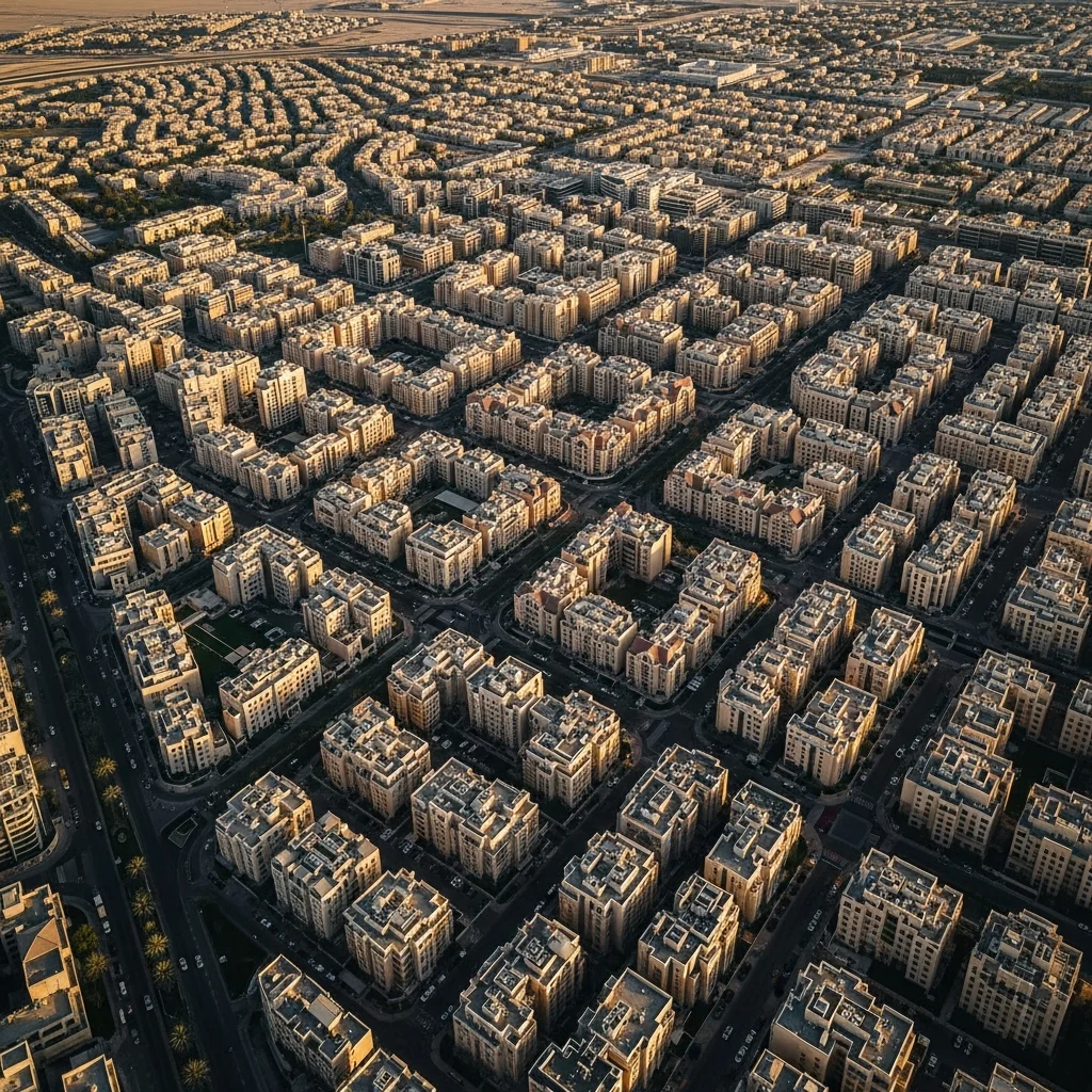 International City country-themed residential clusters with diverse architecture