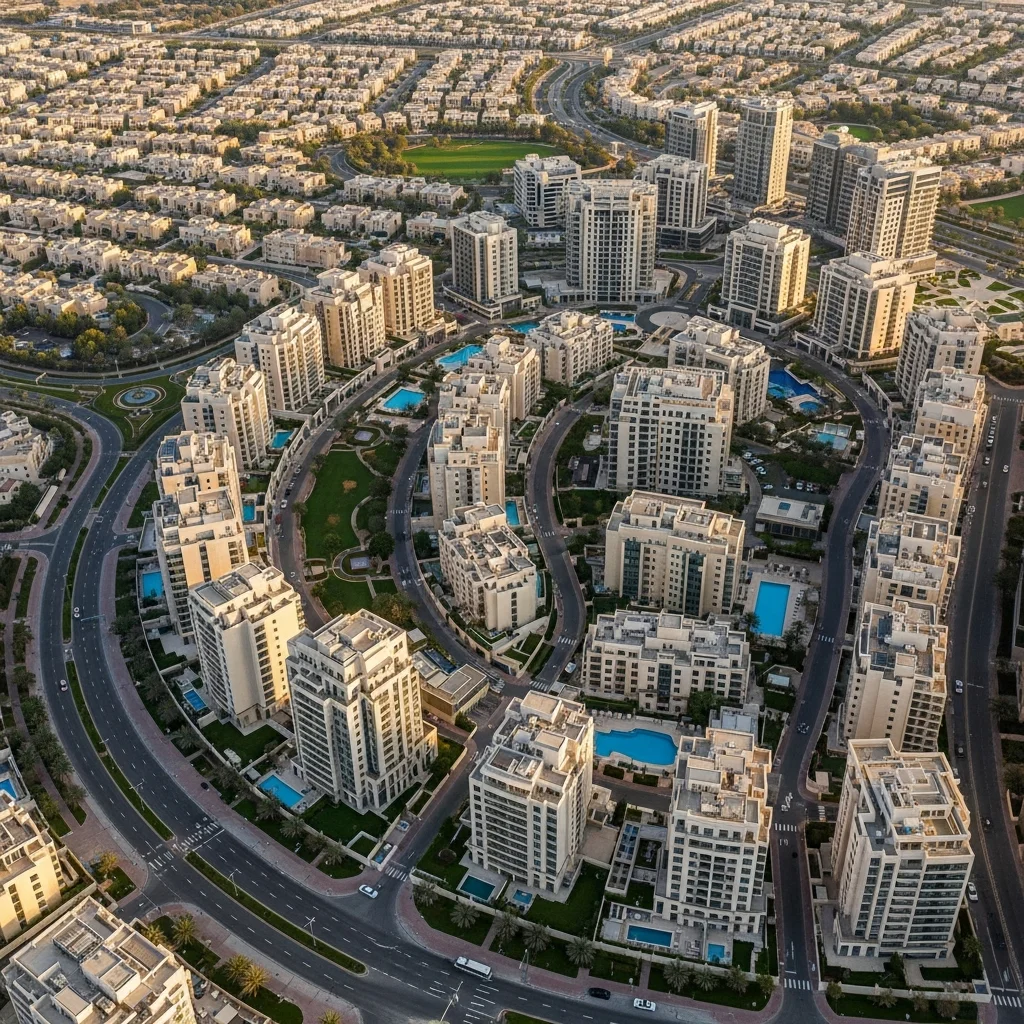 JVC Jumeirah Village Circle modern residential community with apartments and townhouses